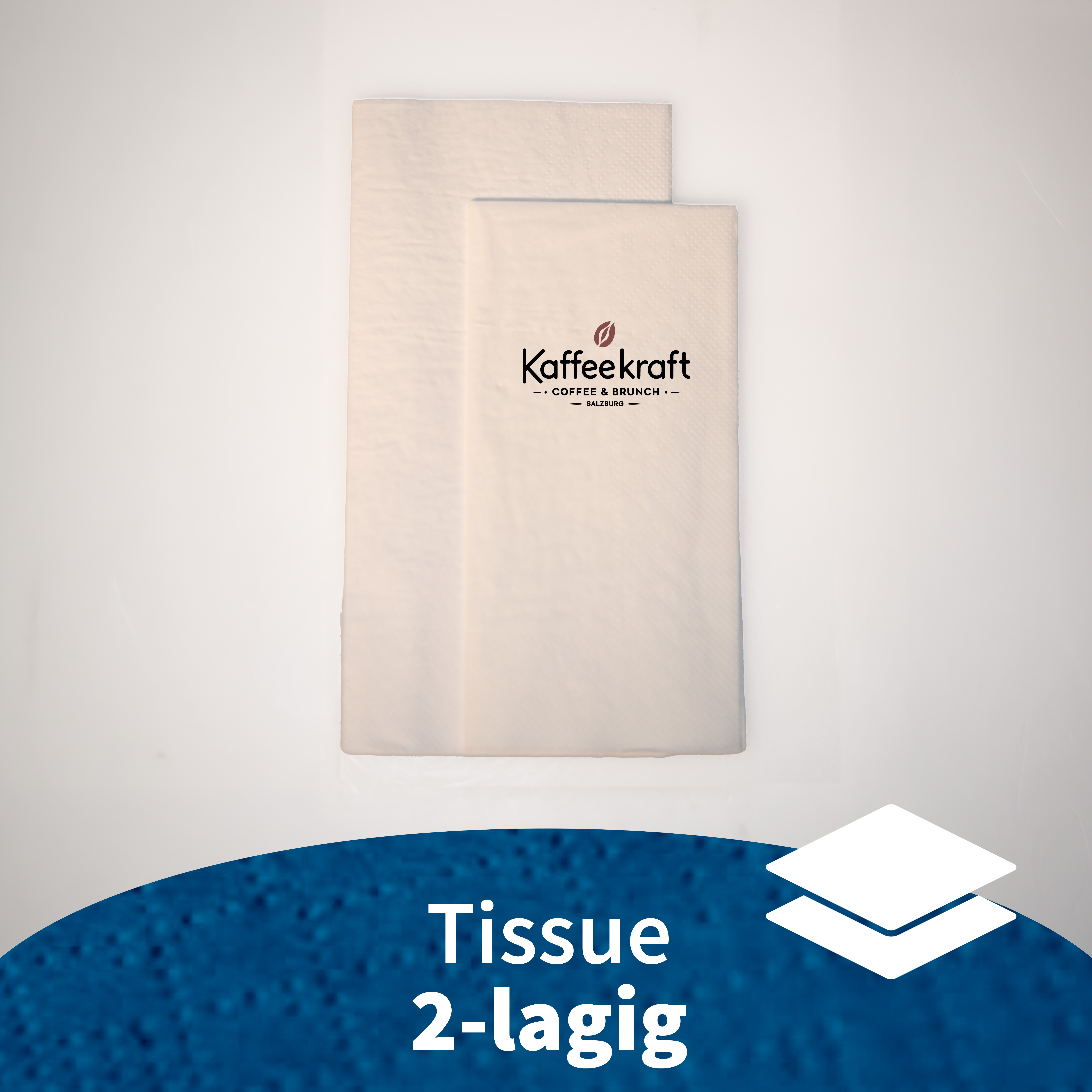 Serviette Tissue 2-lagig 1/8 Buchfalz, weiß